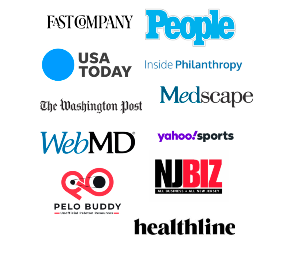 Reeve in the News collage of publication logos