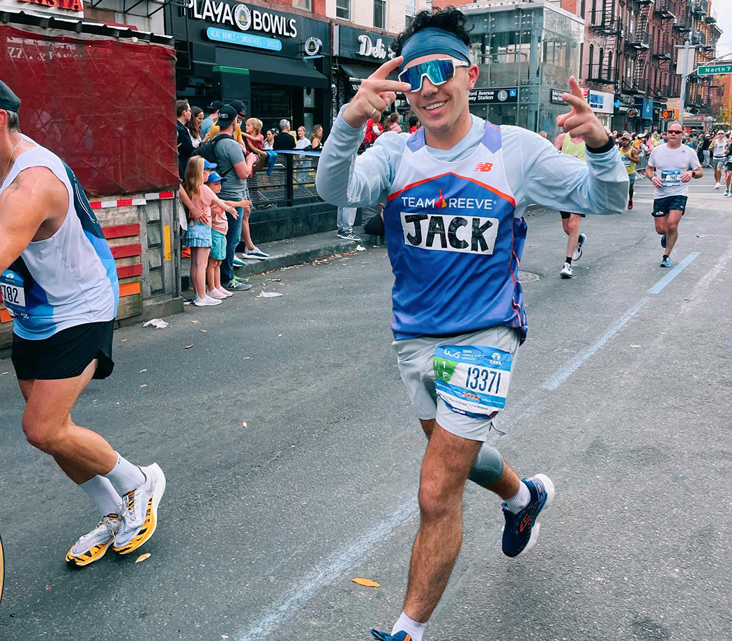 Team Reeve male participant running in a marathon